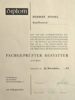 Urkunde - Herbert Bönsel